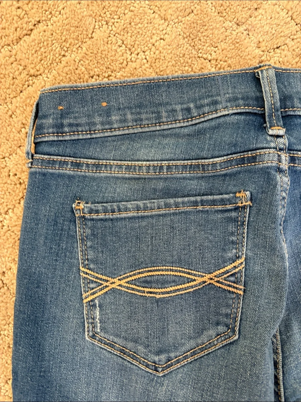 abercrombie kids Dark Blue Skinny Jeans with Light Distressing